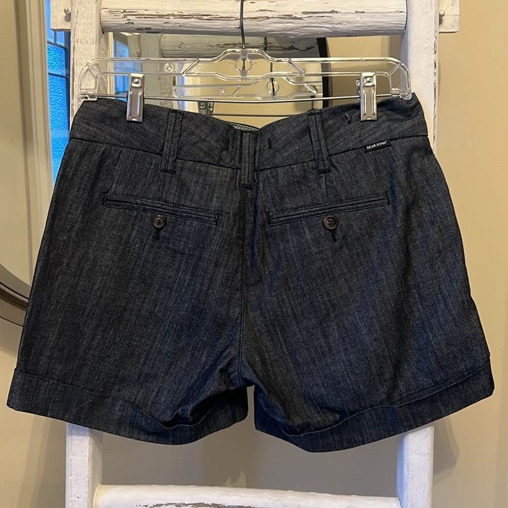 Dear John Dark Denim Cuffed Hem Tailored Shorts. Size 26 - Picture 2 of 4